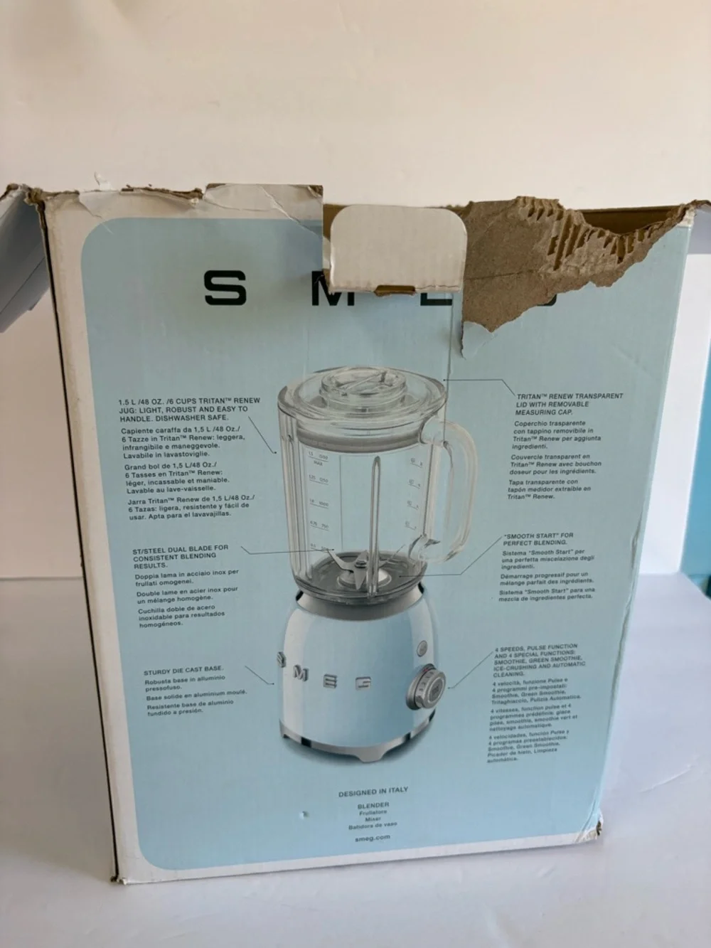 NWT SMEG 50's Style Retro Black Blender